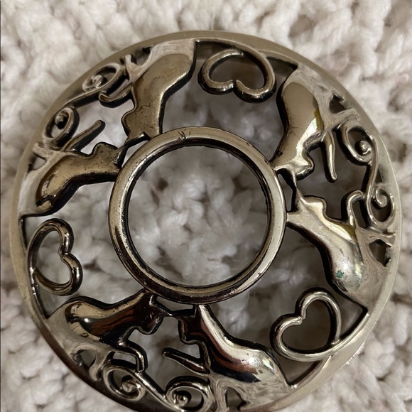 Yankee Candle Topper Cats Hearts Chrome Round